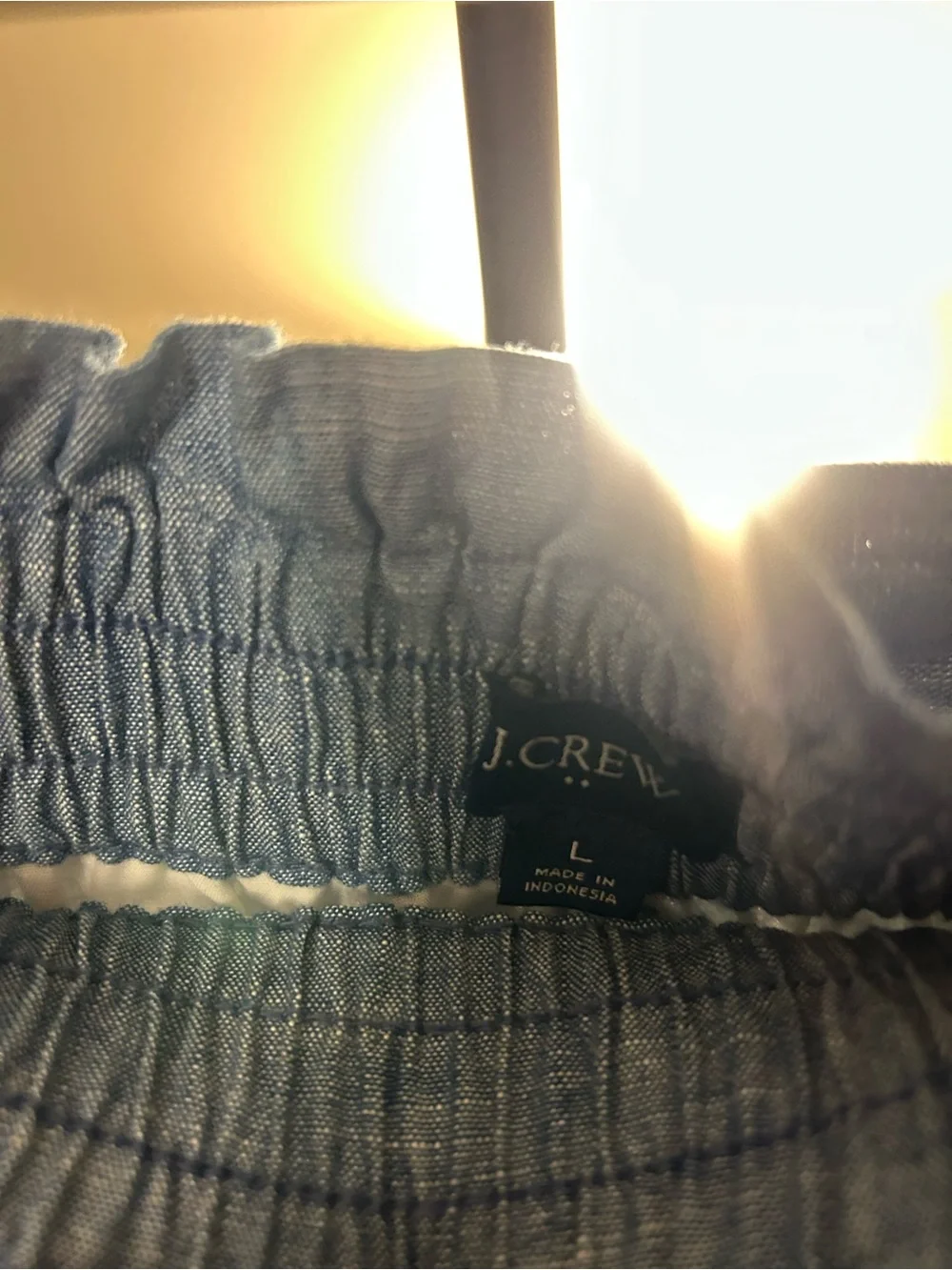 J. Crew Chambray Tie-Waist Mini Skirt in Blue